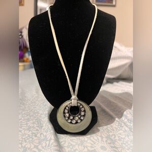 Lia Sophia Silver and Black Pendant Necklace